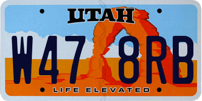 UT license plate W478RB