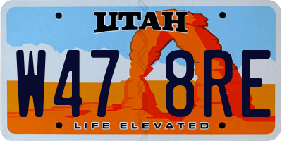 UT license plate W478RE