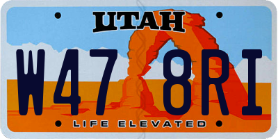 UT license plate W478RI