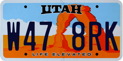 UT license plate W478RK