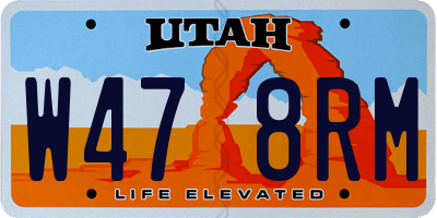 UT license plate W478RM
