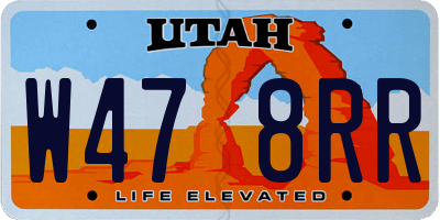 UT license plate W478RR