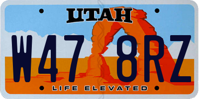 UT license plate W478RZ