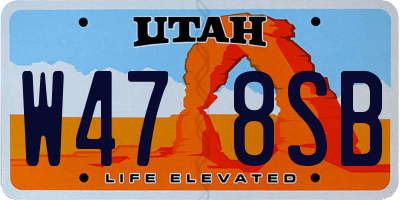 UT license plate W478SB