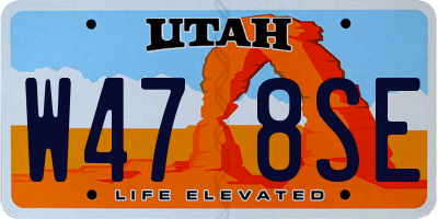 UT license plate W478SE