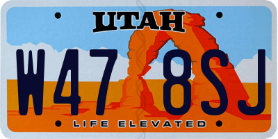 UT license plate W478SJ