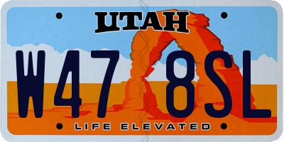 UT license plate W478SL