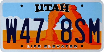 UT license plate W478SM