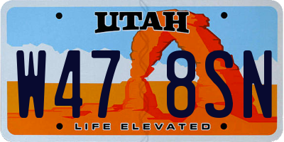 UT license plate W478SN