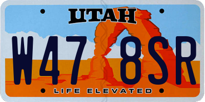 UT license plate W478SR