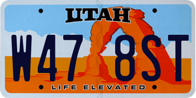 UT license plate W478ST
