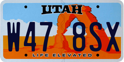 UT license plate W478SX