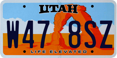 UT license plate W478SZ