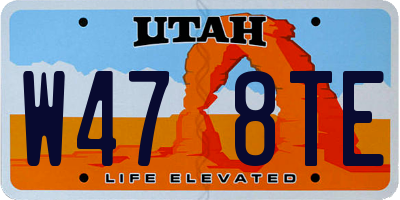 UT license plate W478TE