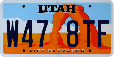 UT license plate W478TF