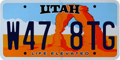 UT license plate W478TG