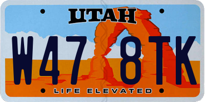 UT license plate W478TK