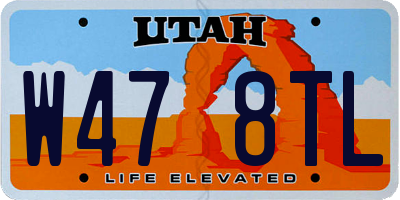 UT license plate W478TL