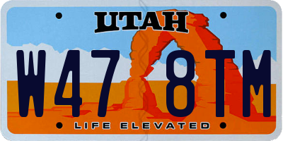 UT license plate W478TM