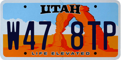 UT license plate W478TP