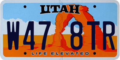 UT license plate W478TR