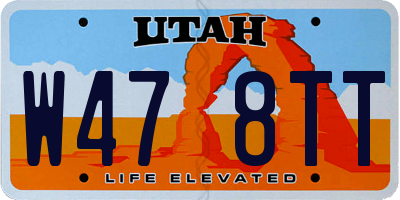 UT license plate W478TT