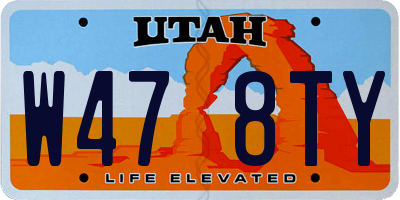 UT license plate W478TY