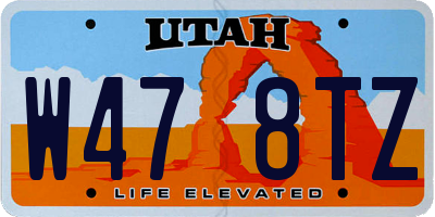 UT license plate W478TZ