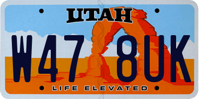 UT license plate W478UK