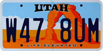UT license plate W478UM