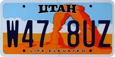 UT license plate W478UZ