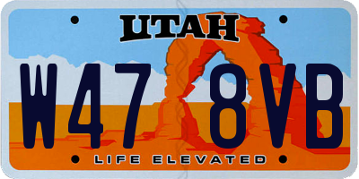 UT license plate W478VB