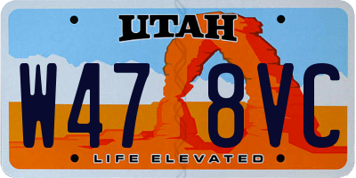 UT license plate W478VC