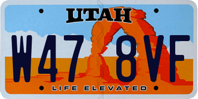 UT license plate W478VF