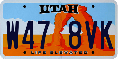 UT license plate W478VK
