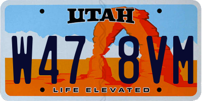 UT license plate W478VM