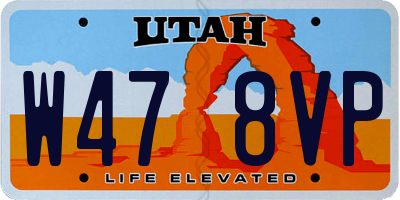 UT license plate W478VP