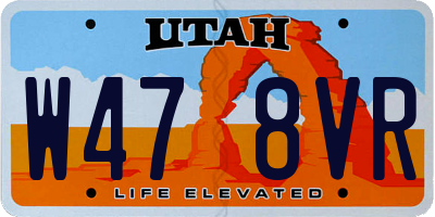 UT license plate W478VR