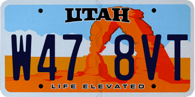 UT license plate W478VT
