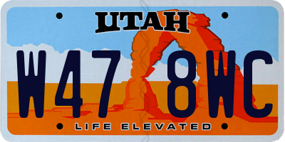 UT license plate W478WC