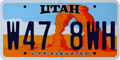 UT license plate W478WH