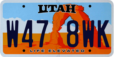 UT license plate W478WK