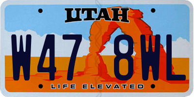 UT license plate W478WL