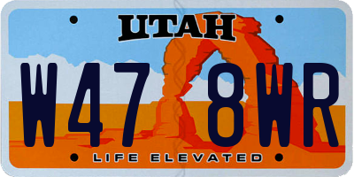 UT license plate W478WR
