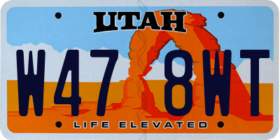 UT license plate W478WT