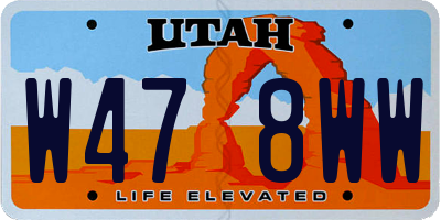 UT license plate W478WW