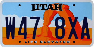 UT license plate W478XA