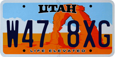 UT license plate W478XG