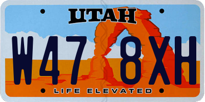 UT license plate W478XH