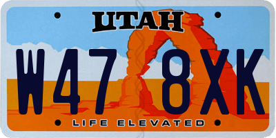 UT license plate W478XK